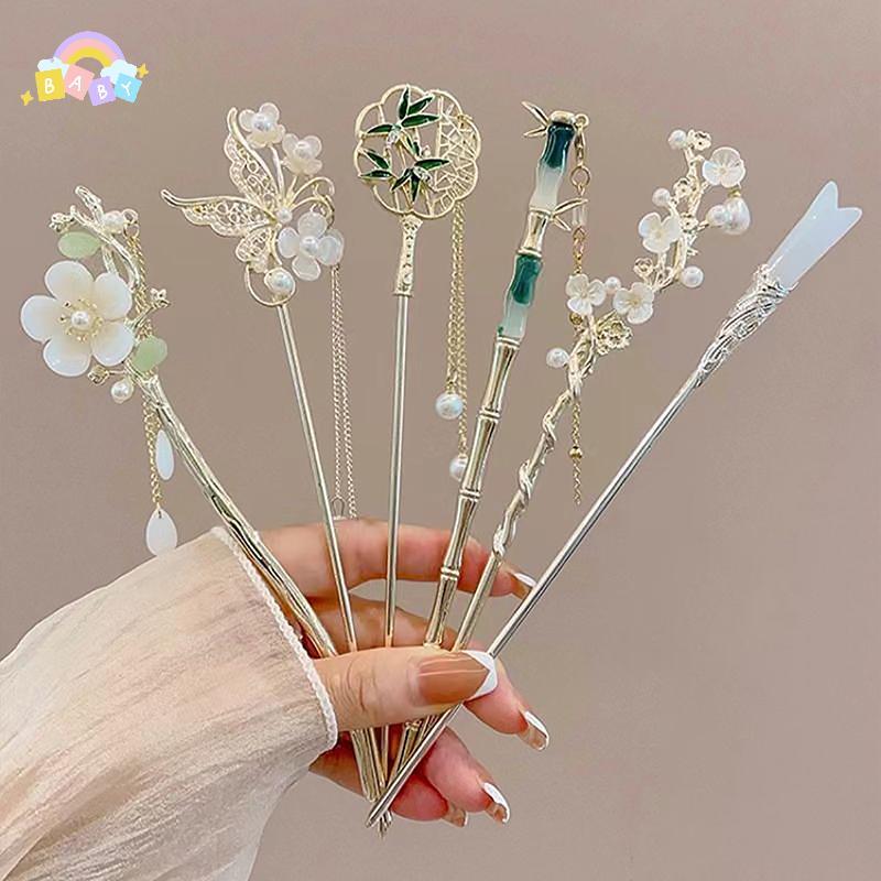 [BB-t] คลาสสิกจีนผม Sti Pins สําหรับผู้หญิงผีเสื้อดอกไม้ Star Fresh Handmade Hairpins Charm เครื่องประดับอุปกรณ์เสริมผมใหม่