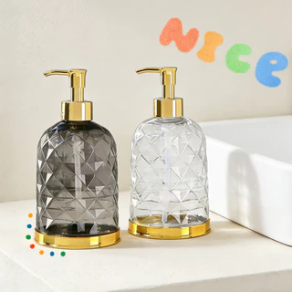 ขวดใส่สบู่เหลว ขวดปั้ม ขวด PET ใส หนา หัวปั๊มสีทอง ขวดแชมพู โลชั่น ใช้งานได้หลายแบบ KKHOME