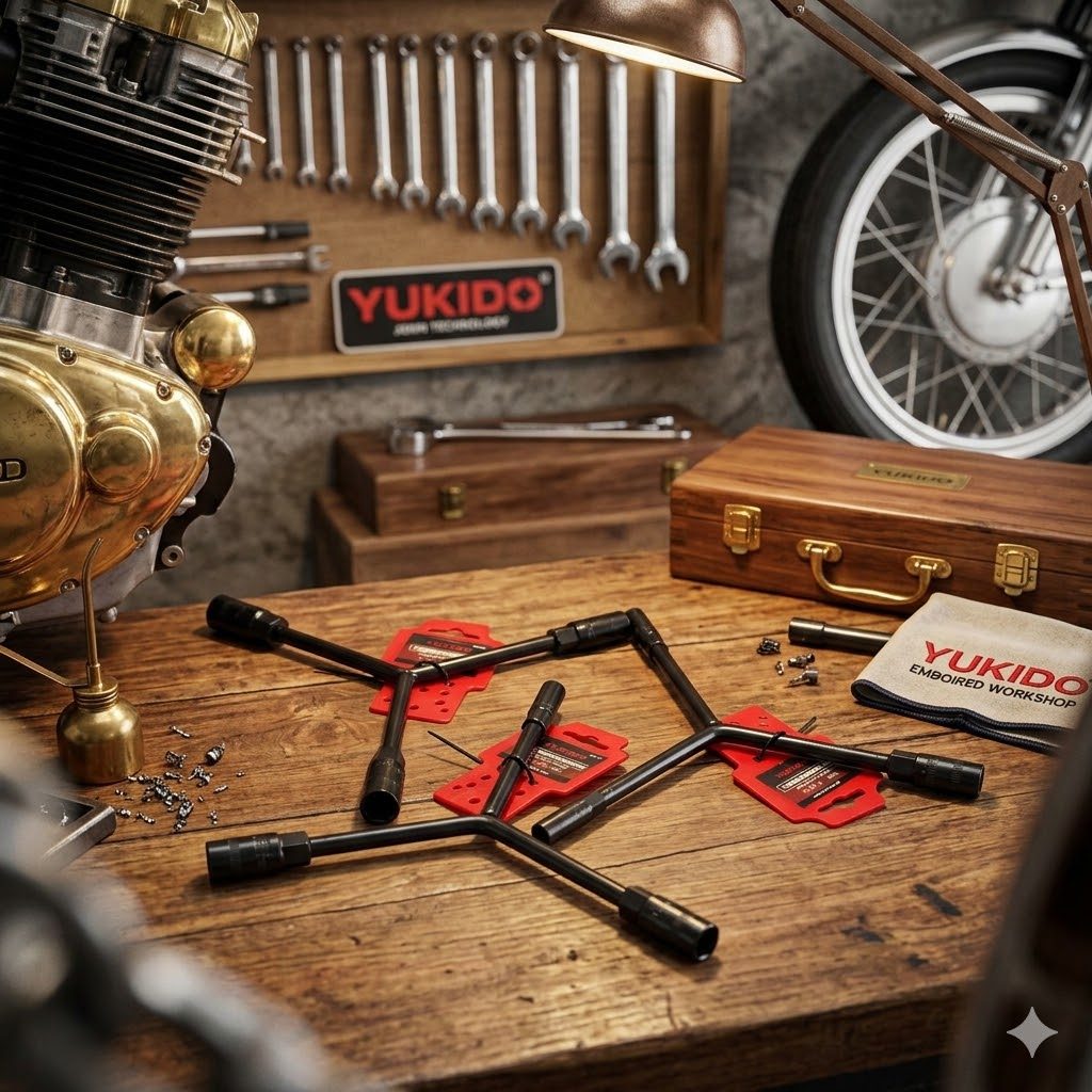 YUKIDO Y ประแจซ็อกเก็ต 8 9 10 11 12 13 14 17 LENGTH สีดํา / ประแจโช้ค Spanner Y (Socket Sok Shock Y)
