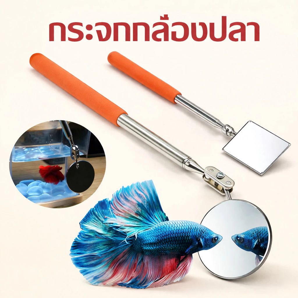 กระจกล่อปลา ไม้ล่อปลากัด กระจกล่อปลา ไม้ล่อปลากัด กระจกฝึกปลา กระจกฝึกปลา ยืดพับได้