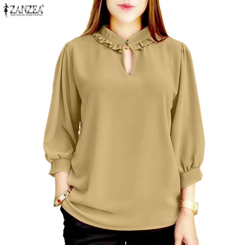 ZANZEA เสื้อเบลาส์สไตล์เกาหลีสำหรับผู้หญิง