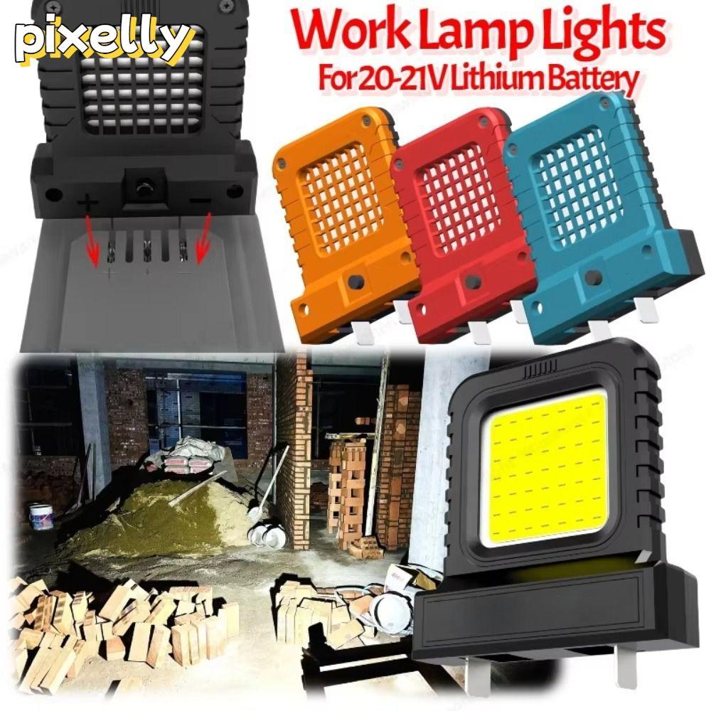 PIXELLY ไฟฉายกลางแจ้ง, ไฟ LED ความสว่างสูงสากล, ชิ้นส่วนเครื่องมือไฟฟ้าที่ทนทานคุณภาพสูงปรับแบตเตอรี่ลิเธียมโคมไฟ 18V-21V แบตเตอรี่ Li-ion