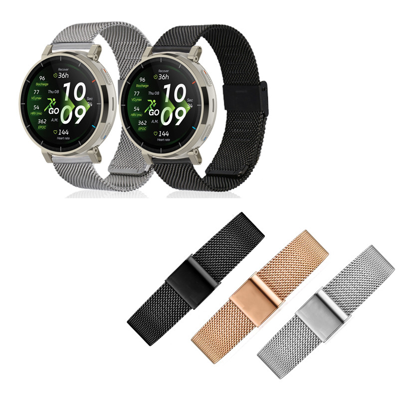 20 มม.22 มม.Milanese สายสแตนเลสสําหรับ Huami Amazfit Active 3 Premium Active max 2 2S Balance 2 สร้อยข้อมือโลหะ Smartwatch เปลี่ยน Band