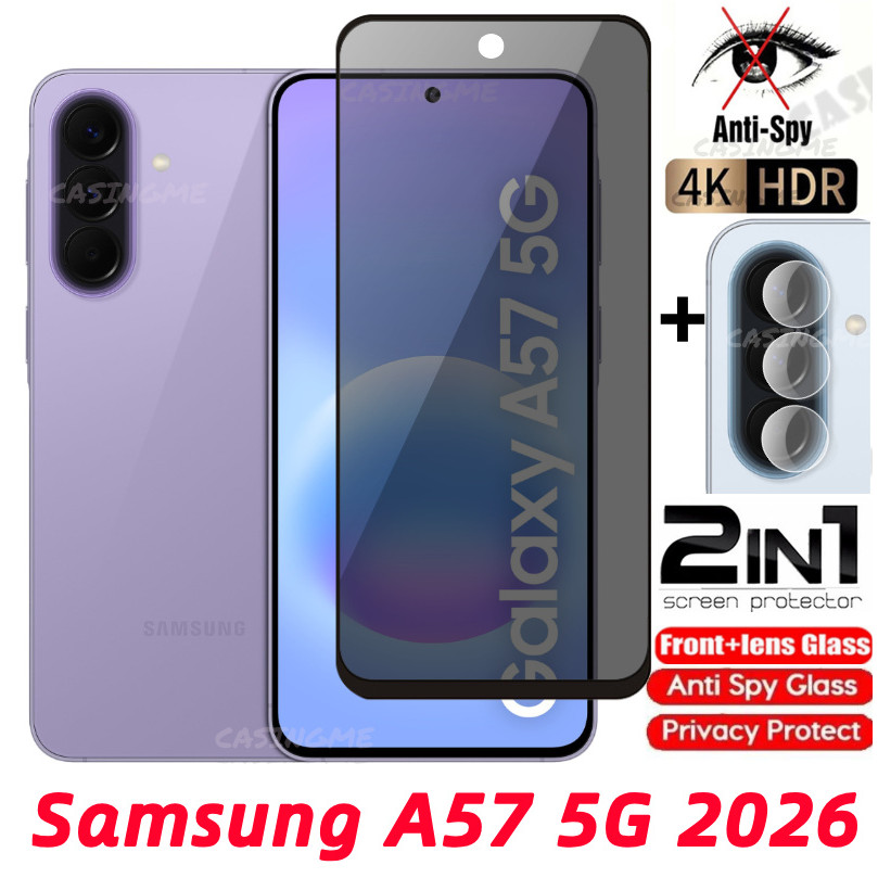 Samsung A57 5G A37 กระจกนิรภัยส่วนตัว Anti-Spy คลุมทั้งหมดปกป้องหน้าจอ Anti Peek ฟิล์มความเป็นส่วนตั