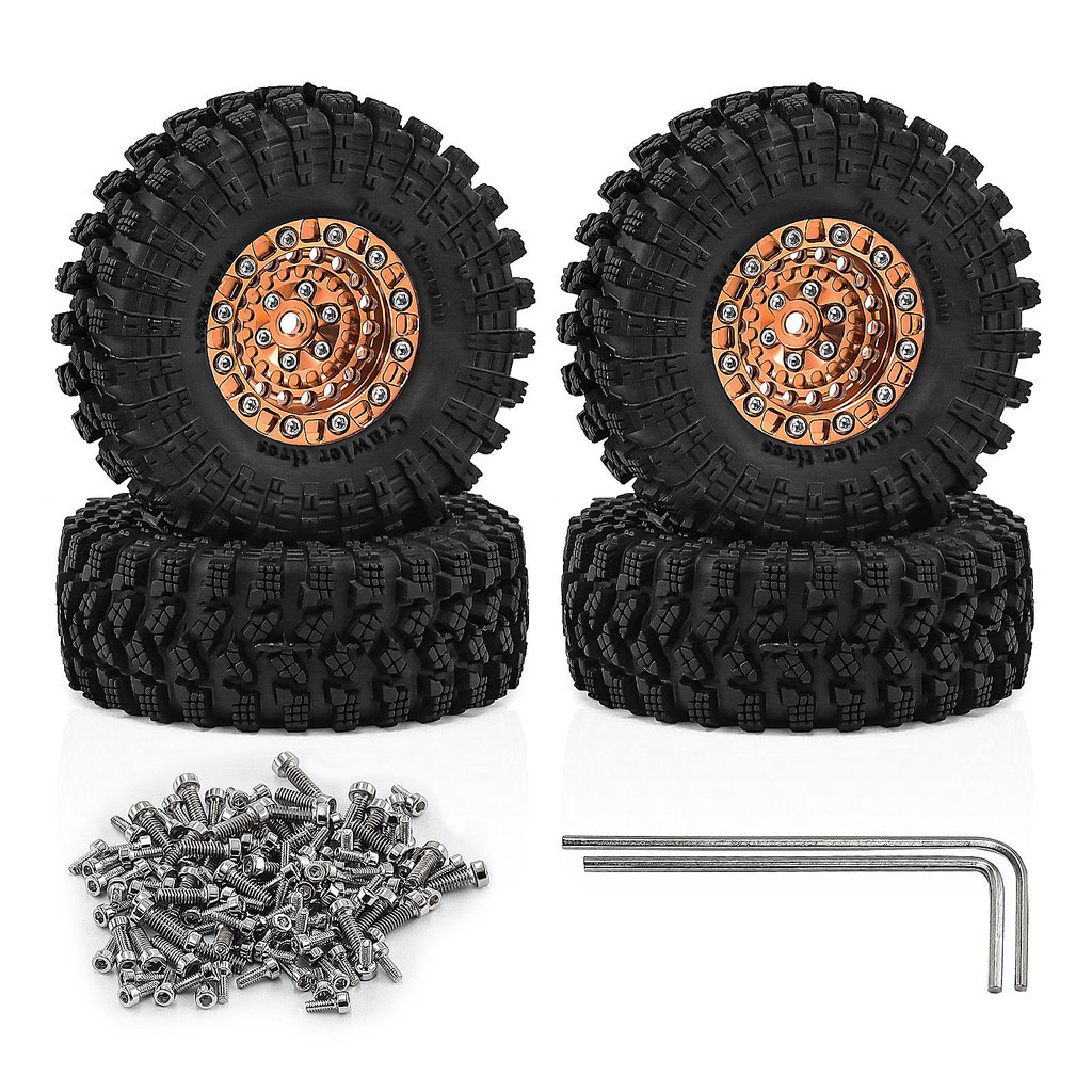 70 มม.1.3 นิ้ว Beadlock ล้อและยางยาง 7 มม.Hex สําหรับ 1/24 1/18 Ascent-18 TRX4M SCX24 AX24 FCX24 RC Crawer อะไหล่อัพเกรด