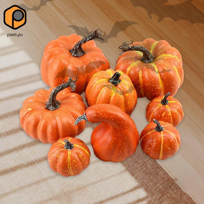 [สวย] 8x Assorted Pumpkin Decor การถ่ายภาพ Harvest Pumpkins สําหรับ Holiday Decor Party Supplies Cen