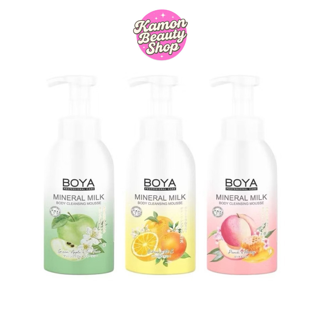 Boya Mineral Milk Body Cleansing Mousse 500 ml โบย่า ครีมอาบน้ำนม เนื้อมูส อาบน้ำแร่ แช่น้ำนม