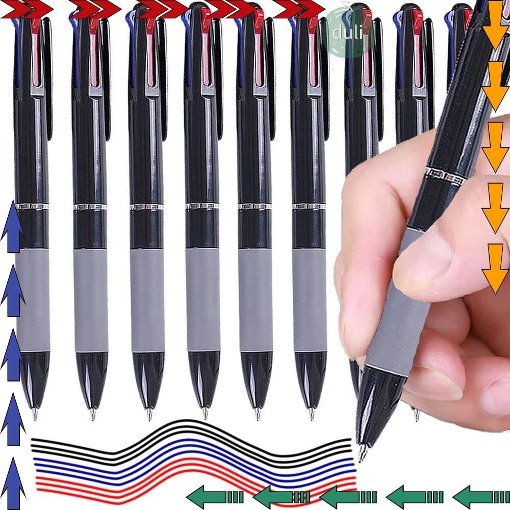 DUILIAN 1/10 ชิ้น Ball Point ปากกา, ปากกาลูกลื่น 3 ใน 1 0.7 มม., ทนทานสีแดง/ดํา/น้ําเงินหมึกสีเขียนเครื่องเขียนนักเรียน