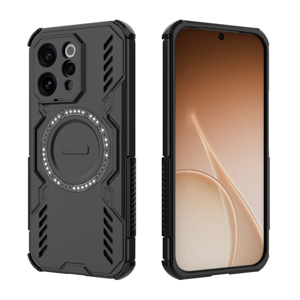เคสโทรศัพท์เกราะกระจายความร้อนสําหรับ VIVO V70 5G พร้อมการออกแบบแม่เหล็กดึงดูดและถุงลมนิรภัยสําหรับการป้องกันแรงกระแทกที่ได้รับการปรับปรุง