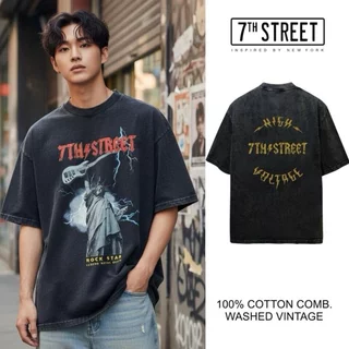 7th Street Oversize Vintage (สกรีน2หน้า) ผ้าCotton Comb ฟอกซีดสไตล์วินเทจ ฟอกแบบตัวต่อตัวขึ้นริ้วตามตะเข็บฟอกจากเสื้อ...