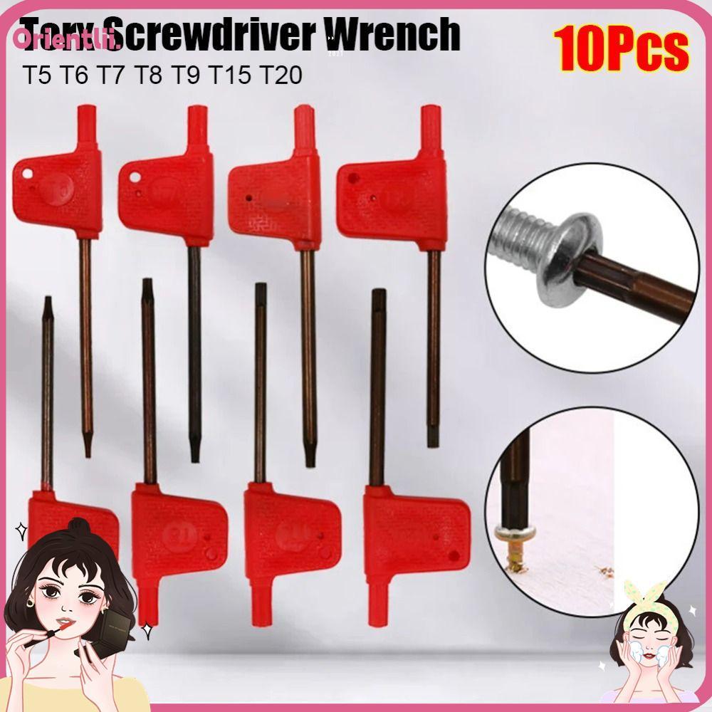 ORIENTTK 10 ชิ้น Torx ไขควงประแจ,พลัมรูป T5 T6 T7 T8 T9 T15 T20 Torx สกรู Spanner, มาตรฐานเครื่องมือ