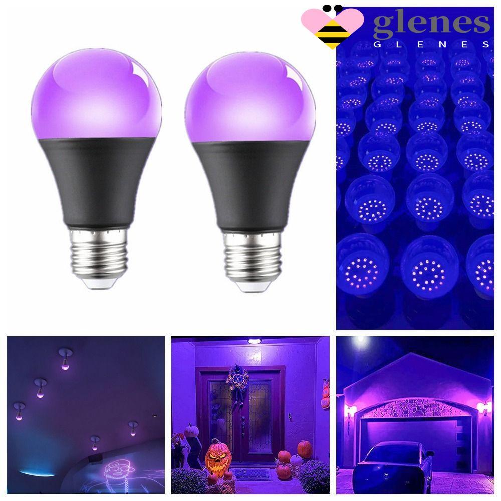 GLENES UV Purple Bulb, Aluminium E26/E27 Spiral Purple Black Light Bulb, Floodlight 10W 85-265V 360 