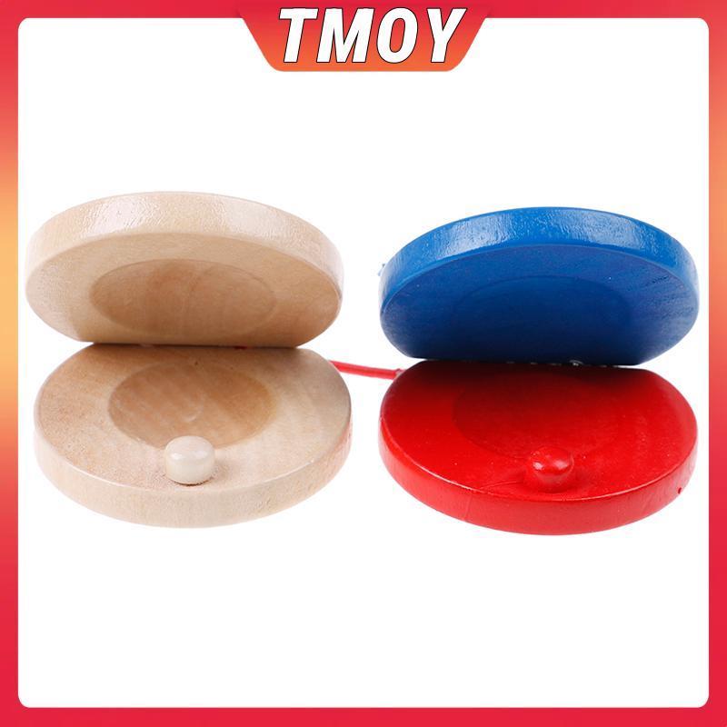 TMOY ไม้ Castanets ของเล่นเด็ก ไม้กระทบ เครื่องดนตรี Flamenco TMOY