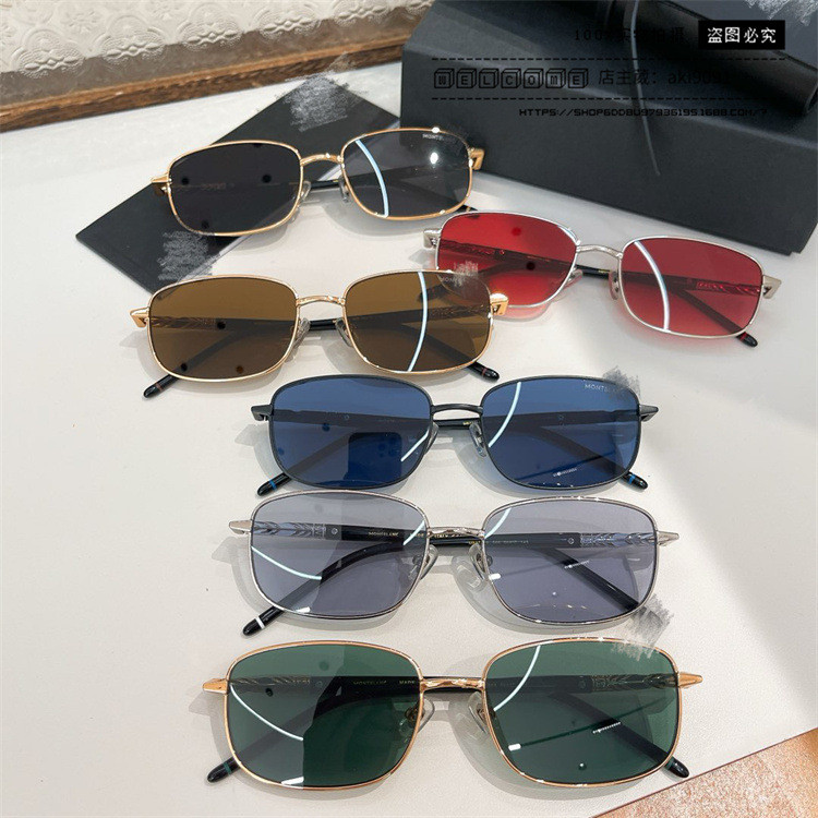 FQ2R Mont Blan* Metal Frame Sunglasses for Women, Fashionable Shades for Trendy Men mb0706