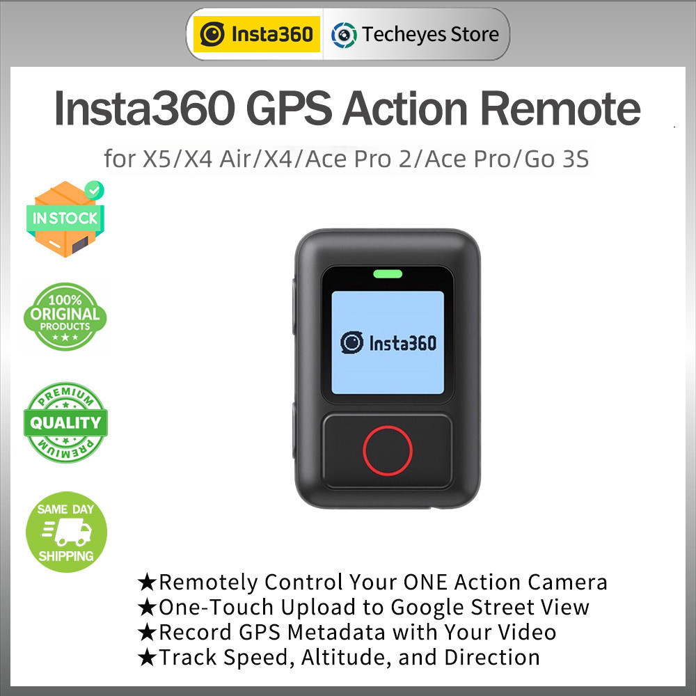 Original Insta360 กันน้ํา GPS Action Remote สําหรับ Insta360 X5, X4 Air, X4, Ace Pro 2, Ace Pro, GO 3S