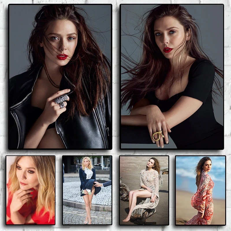 Superhero Elizabeth Olsen ภาพยนตร์ Star Wall Art ตกแต่งบ้านผ้าใบภาพวาด Art Nordic ตกแต่งโรงแรมสําหรั