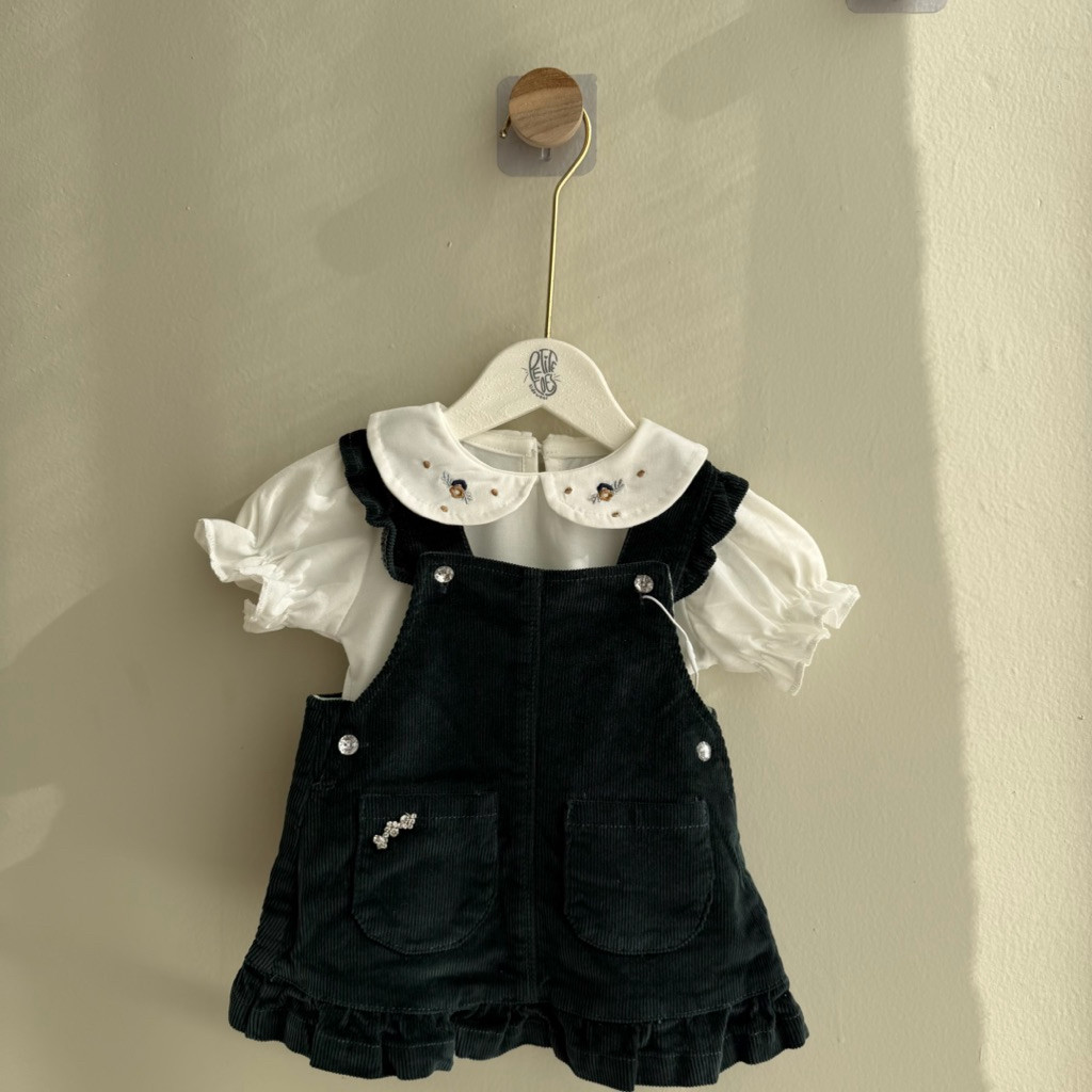 Vanika Velvet Overall Set | ชุดเด็กผู้หญิง | ชุดเดรสเด็กผู้หญิง | ชุดเดรสเด็กผู้หญิง