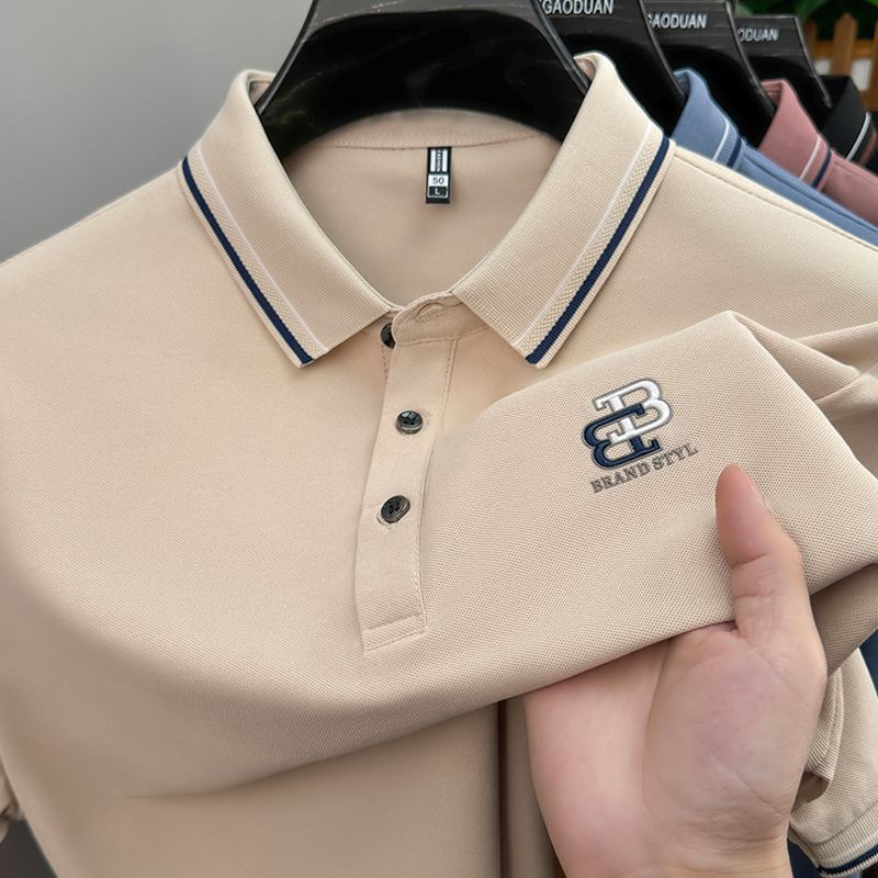 High-End สไตล์ใหม่เสื้อโปโลแขนสั้นสำหรับผู้ชาย สวมใส่ง่ายทั้งงานและการพักผ่อนในฤดูร้อน