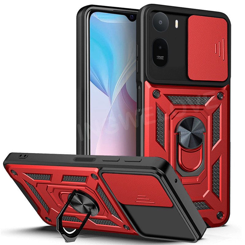 เคสโทรศัพท์สําหรับ POCO C81 Pro 2026 POCO C81 C81X 4G 5G แฟชั่นเกราะโลหะแหวนวงเล็บ Push ดึงกล้องกันกระแทกป้องกันปลอกปกแข็ง