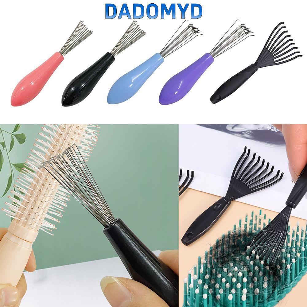DADOMYD หวีทําความสะอาดแปรงผมเครื่องมือมือ ฝังเครื่องมือความงามหวีทําความสะอาดแปรงพลาสติกทนทานจับมัลติฟังก์ชั่อุปกรณ์ทําสะอาดแปรงกรงเล็บทําส