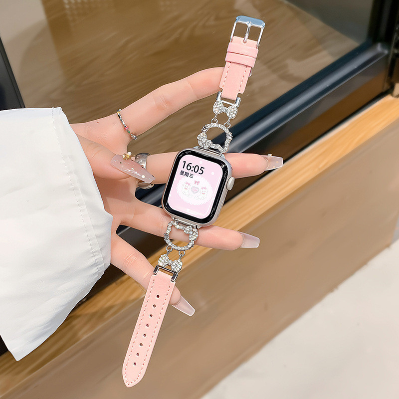 เหมาะสําหรับ Huawei watchFit4 Strap Flash Diamond KT Cat Metal Fit3 สายรัดข้อมือ Xiaomi 9/8pro Women