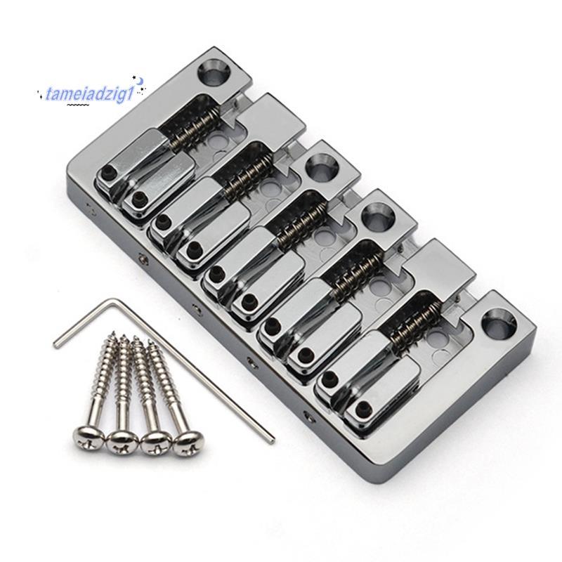 5-String Electric Bridge Flipping Saddle String Spacing 16.5MM Body Bottom Through Fix Bridge Silver