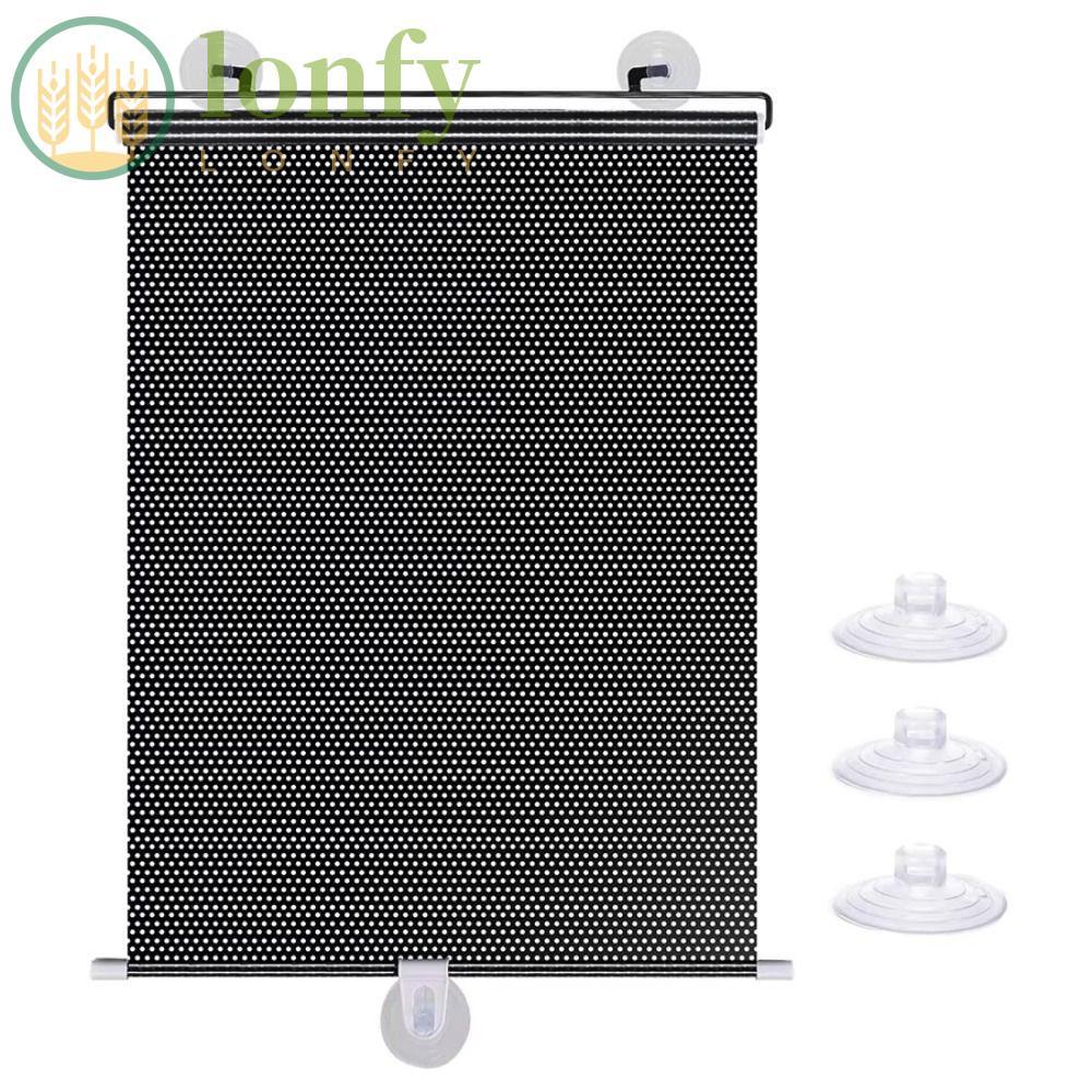 LONFY Blackout Roller Blind, พร้อมถ้วยดูดไม่มีม่านม้วนเจาะ, ชัตเตอร์เคลื่อนย้ายได้ Roller Blind Car