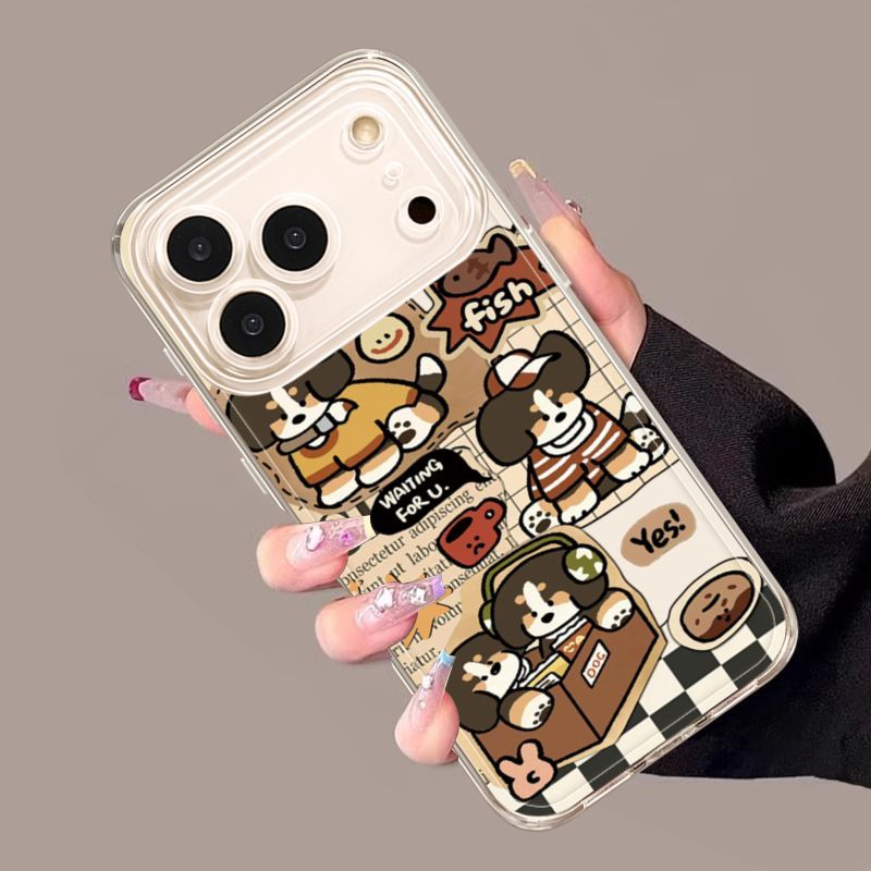 ชุดหูฟังลูกสุนัข เหมาะสําหรับ iPhone17promax เคสโทรศัพท์โปร่งใส ใหม่ iphone17e กันกระแทก air ซิลิโคน