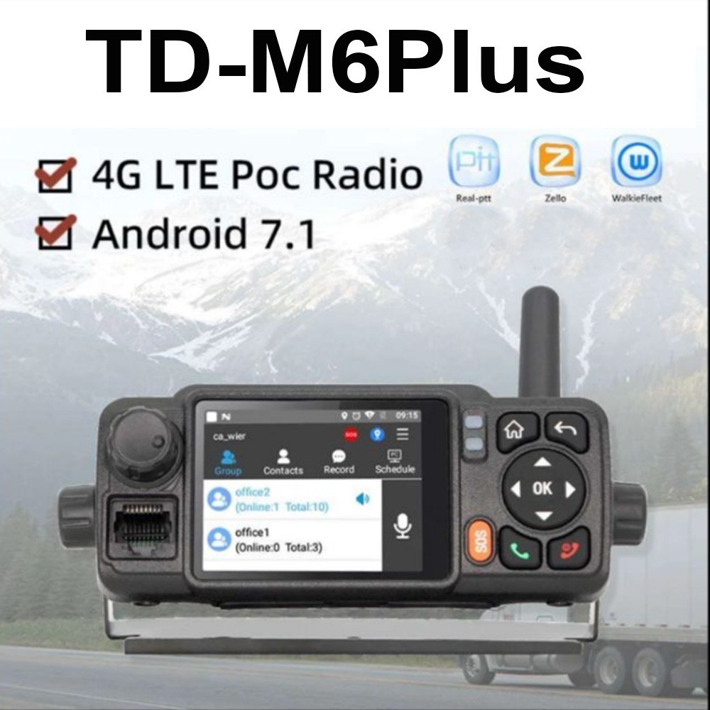 TD-M6Plus Android 7.1 4G เครือข่ายวิทยุ GPS ZELLO Real-PTT Walkiefleet สองวิทยุ 4G Walie t