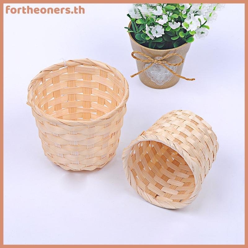 สําหรับใหม่ Handmade ไม้ไผ่หม้อ Wier ตะกร้าฟาง Patchwork Wier หวาย Seagrass Storage Organizer เนอสเซ