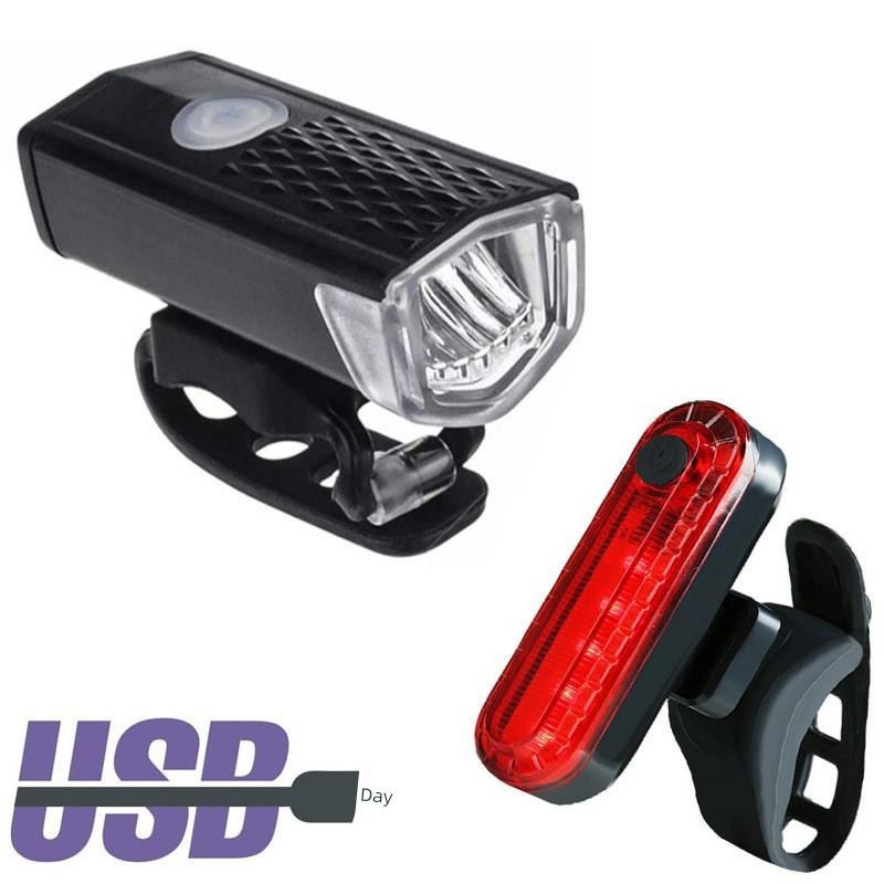 ไฟจักรยาน ไฟท้ายจักรยาน 1pcs Bike Lights Rechargeable 300 Lumens Bicycle LED Lights