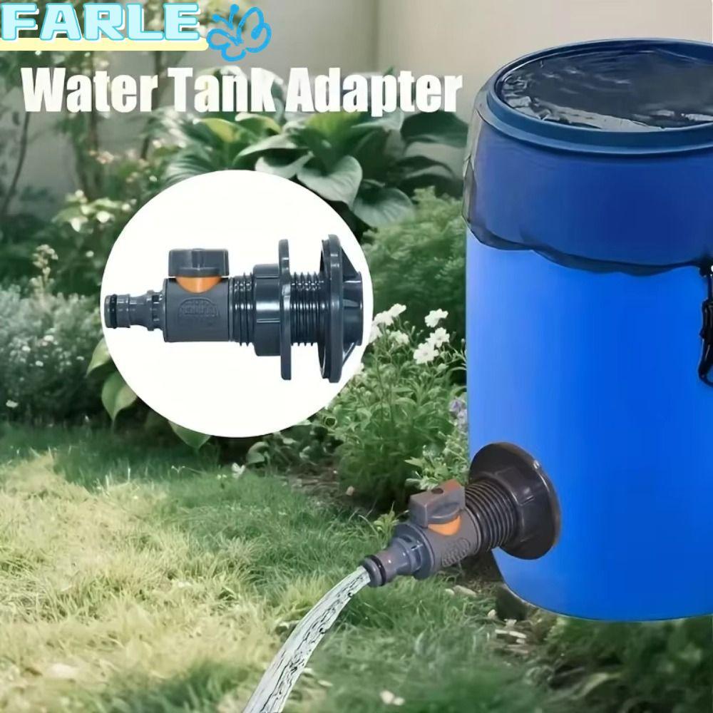 FARL อะแดปเตอร์ถังน้ํา, 3/4" PVC Water Tank Connector, ทนทานพร้อมวาล์ว Rain Barrel Spickts Quick การติดตั้ง Rainwater Collection Connector Kit