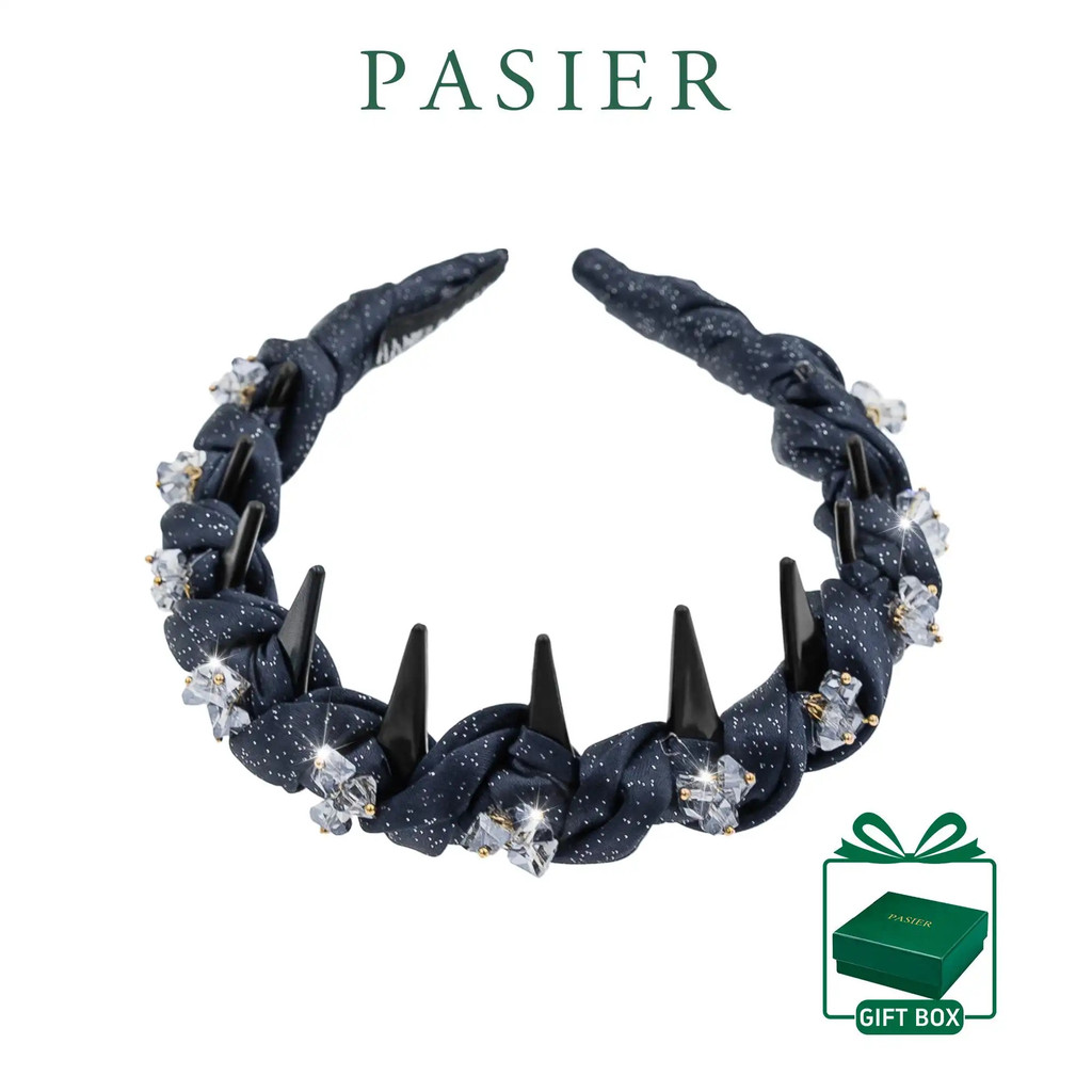 PASIER ที่คาดผมลายดาวคริสตัลระยิบระยับ ดีไซน์กันลื่น สำหรับปาร์ตี้และใส่ทุกวัน FB3086
