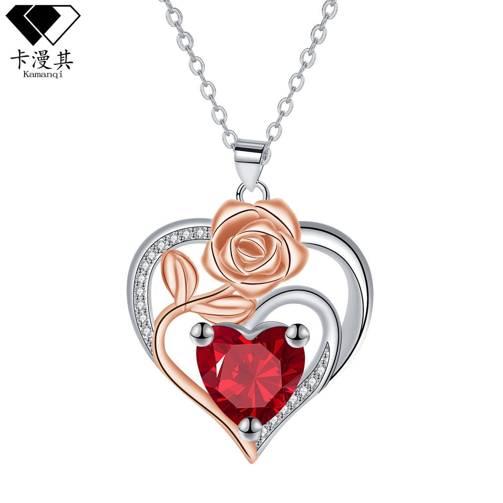 Knn-325 High-End Rose Heart สร้อยคอหญิงสีกากี Cross-Border Hot-ขายเครื่องประดับ Exclusively Supply A