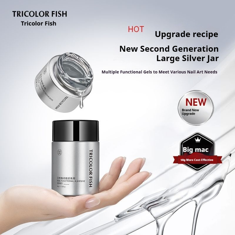 TRICOLOR ปลาสามสีใหม่รุ่นที่สองขนาดใหญ่ Jar Functional เจลยาทาเล็บเจล Top Coat เจลโครงสร้างฐานปรับระ