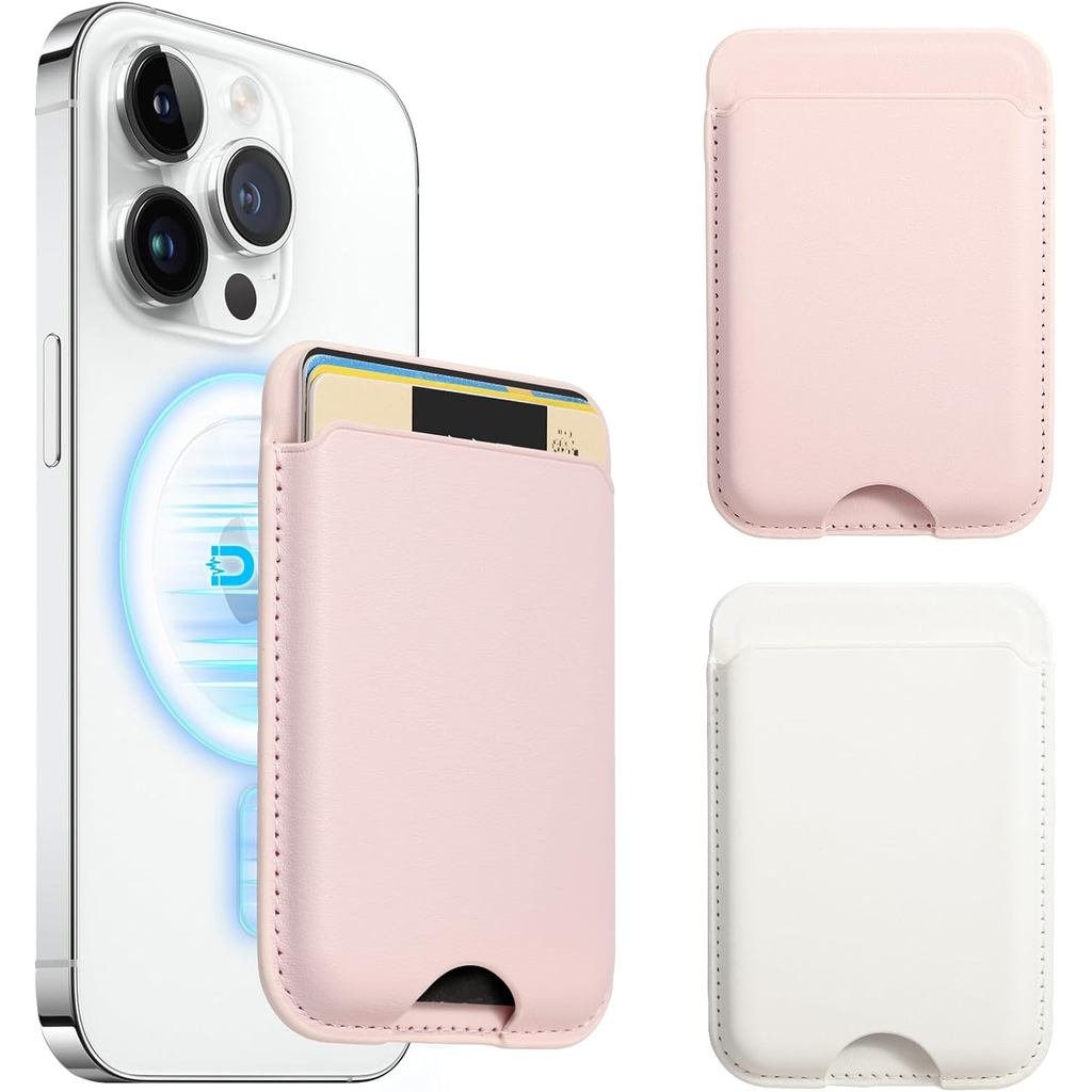 กระเป๋าสตางค์แม่เหล็กใช้งานร่วมกับ Apple Magsafe,2Pack Mag Safe Card Holder for iPhone 15/14/13/12 P