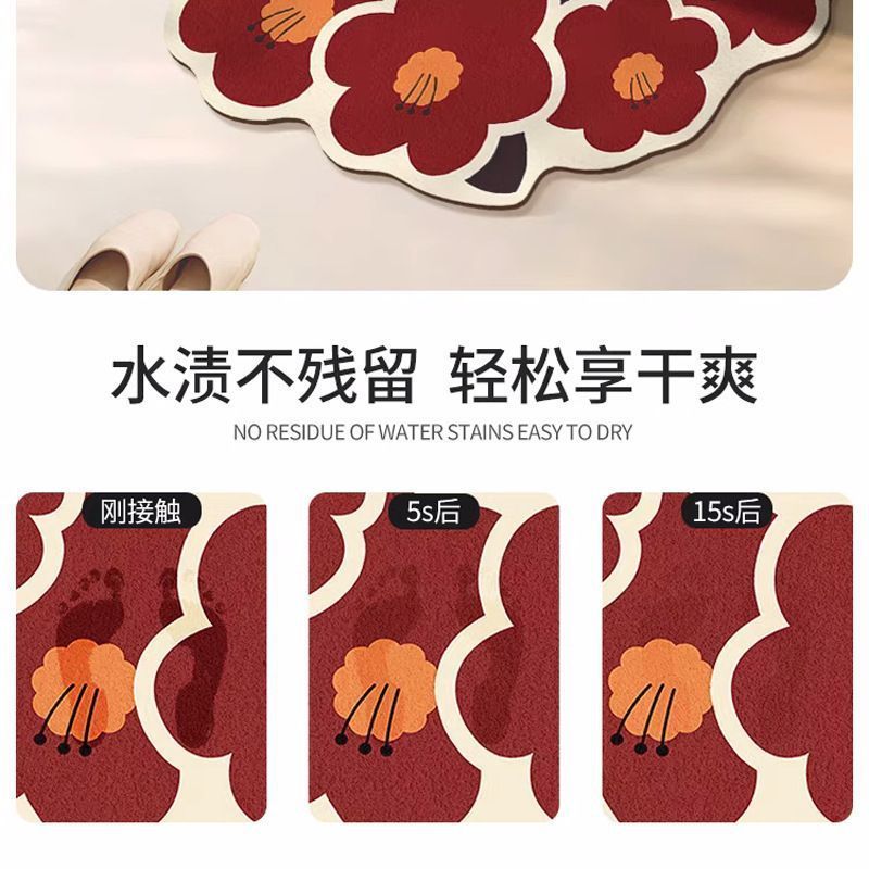 1H6R ที่ขายดีที่สุดสไตล์นอร์ดิกห้องน้ําในครัวเรือนU-Shapedเสื่อห้องน้ําโคลนไดอะตอมดูดซับน้ําQuick-Dr