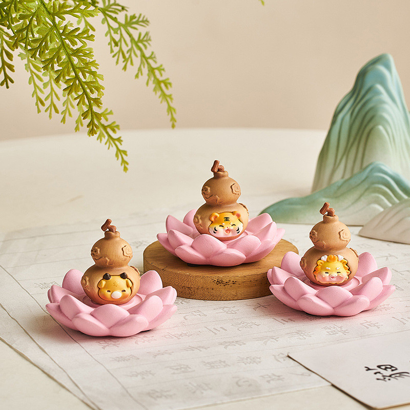 Fu Lu เครื่องประดับมะระขนาดเล็ก Town House Lucky ตกแต่งสํานักงาน Zodiac ปีงูของขวัญสําหรับเด็กปีใหม่