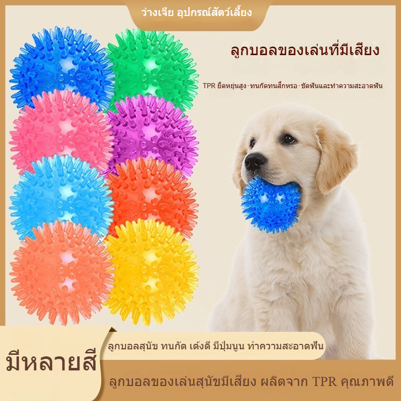 ✨ ส่งเร็ว！ ลูกบอลของเล่นสุนัขมีเสียง | TPR คุณภาพสูง ทนกัด ยืดหยุ่นสูง | ลูกบอลหนาม ขัดฟัน ฝึกเล่น โต้ตอบ 🐶