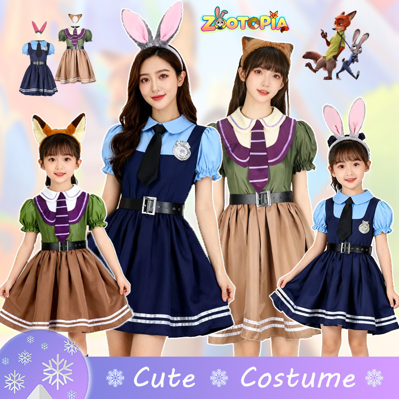 15H ชุดคอสเพลย์ ชุด Zootopia 2 Costume Cosplay Judy Hopps สำหรับฮาโลวีนและเทศกาลต่างๆ