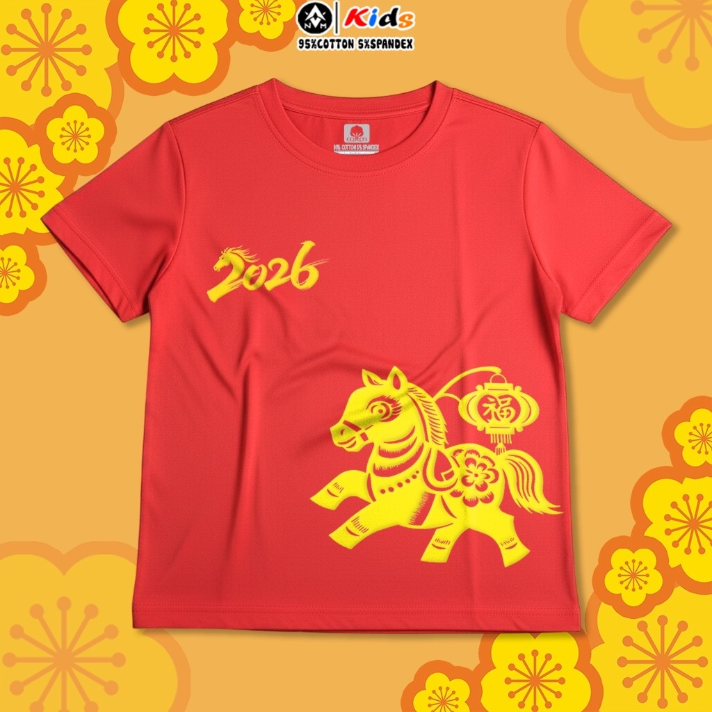 เสื้อยืดเด็ก Cotton SPRING 2026 BANH NGO ผ้าคอตตอนแท้ เท่ๆ ยืด 4 ทิศทาง ไซส์ตั้งแต่ 7kg ถึง 60kg