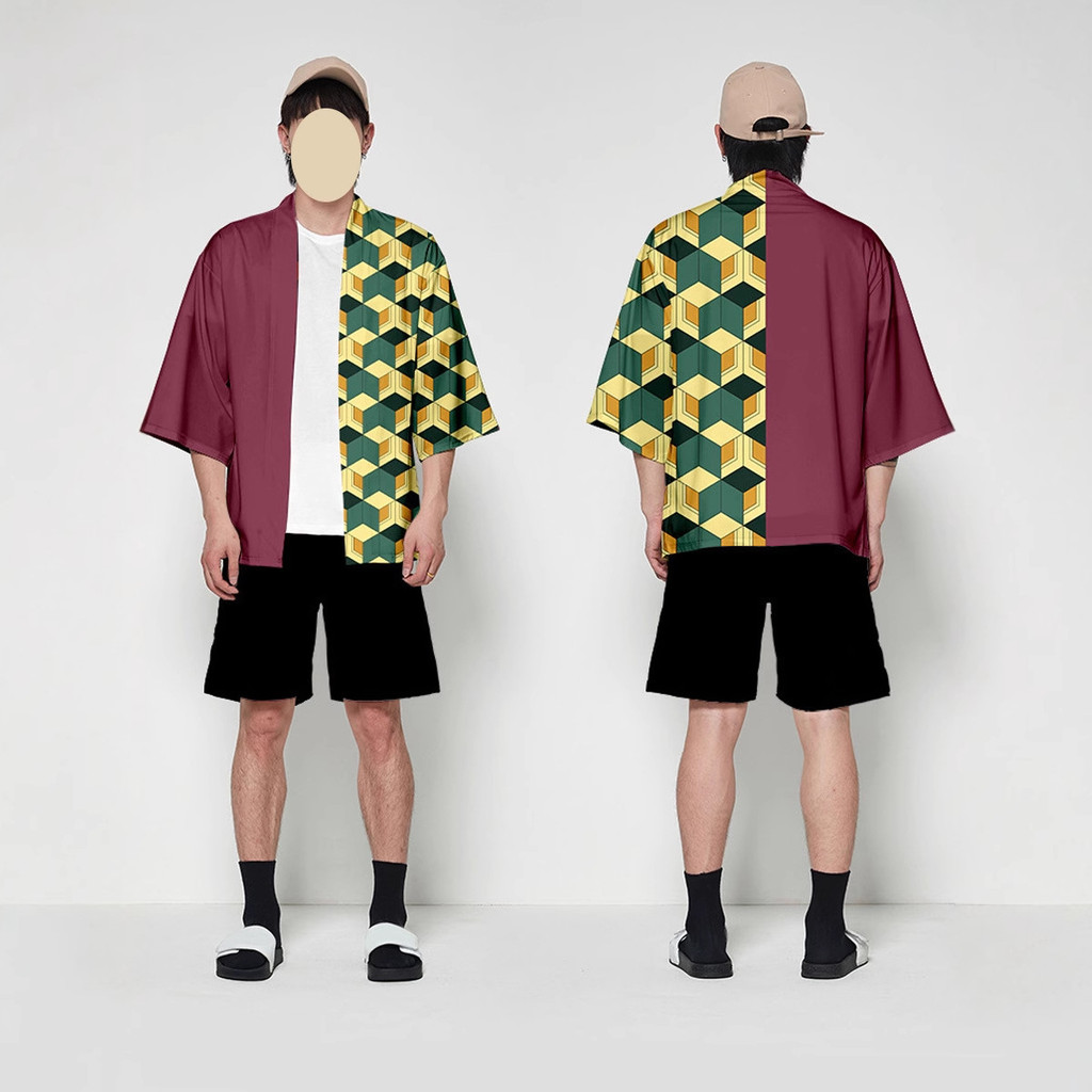 เสื้อคลุมกิโมโน cosplay อีกาดำจาก Demon Slayer สำหรับ Tanjirou และ Nezuko