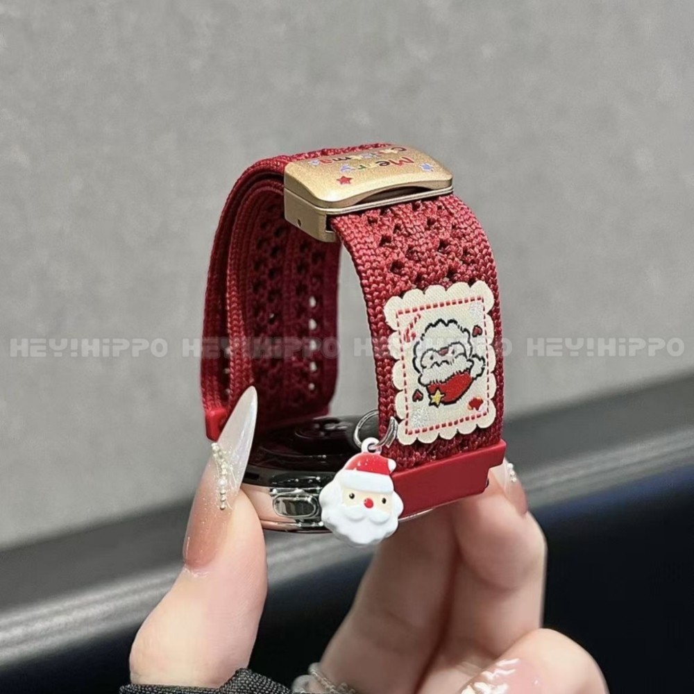 จี้คริสต์มาสออกแบบสายรัดเหมาะสําหรับ Amazfit 2 ตาราง/กิจกรรม 2/GTS 4Mini/GTS 4 3 2e 2Mini/Bip 3/Bip SU Pro Bip6 Bip5 หน่วยถักสายเปลี่ยน