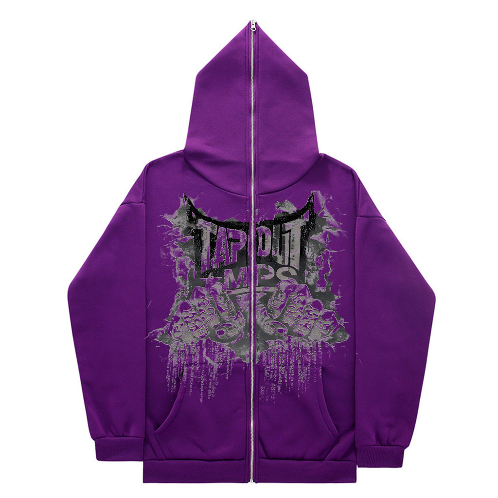 American Street ยอดนิยม Vintage Y2K TAPOUT Zip Up Hoodie 潮
