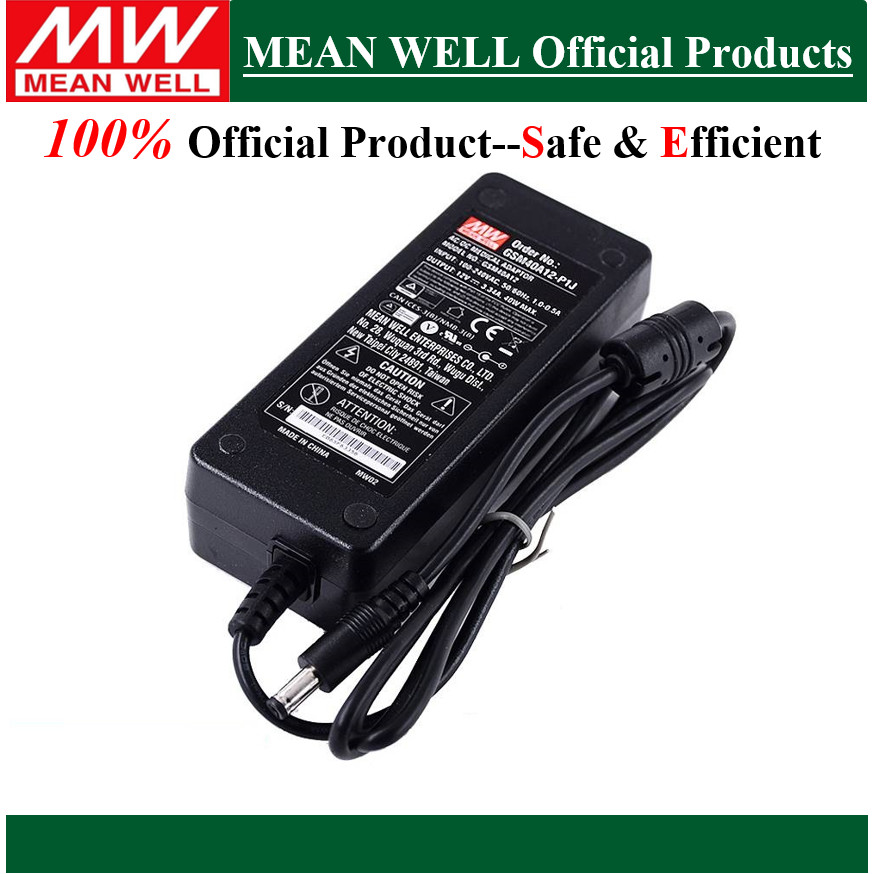 Original Mean Well 40W AC-DC ที่เชื่อถือได้สีเขียวทางการแพทย์ Adaptor GSM40A05-P1J GSM40A07-P1J GSM4