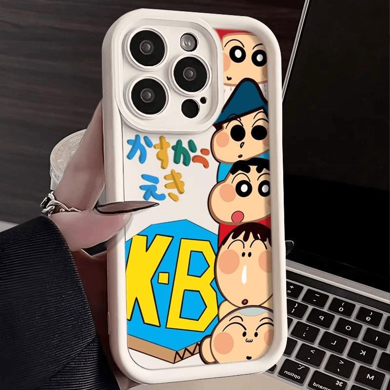 Kasuga Shin-Chan เหมาะสําหรับ Apple 17 Sky Eye Ladder iphone16 Simple Case 15pro Soft Case 14pm Shoc