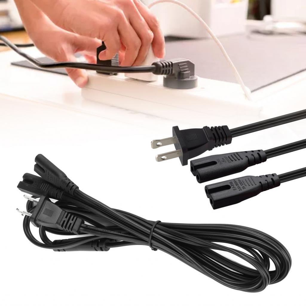 IEC320 C7 To Nema 1-15P สายไฟทองแดงบริสุทธิ์ Conductor สายไฟ Y Splitter US Plug 125-250V สําหรับอุปก