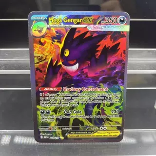 Pokemon DIY PTCG คอลเลกชันการ์ด Mega Gengar Mega Hawlucha Mega Dragonite ex Self Made การ์ดเดี่ยวคลาสสิกเกมอะนิเมะการ์ดของเล่น