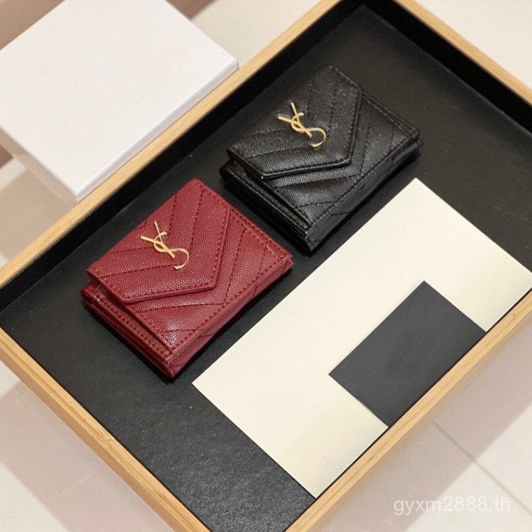 Original Box Womens Caviar Fold Multifunctional Small Girls Short Wallet XR2B