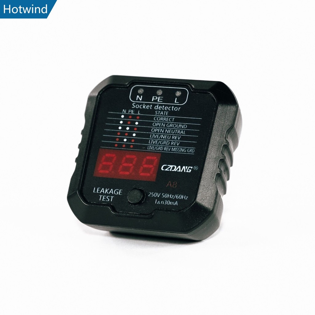 HW1 UK MAINS SOCKET TESTER 240V TEST PLUG IN SOCKET SAFE FAULT EARTH LIVE NEUTRAL
